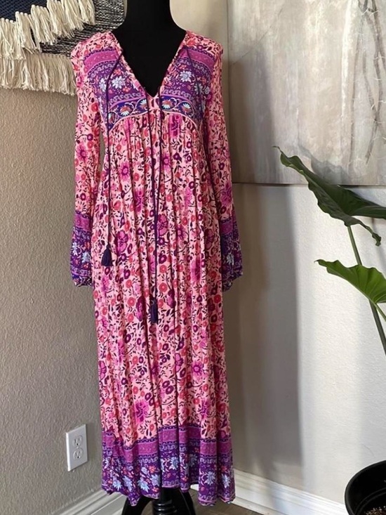 None Dresses & Skirts - Boho Pink and Purple Maxi /midi Dress small